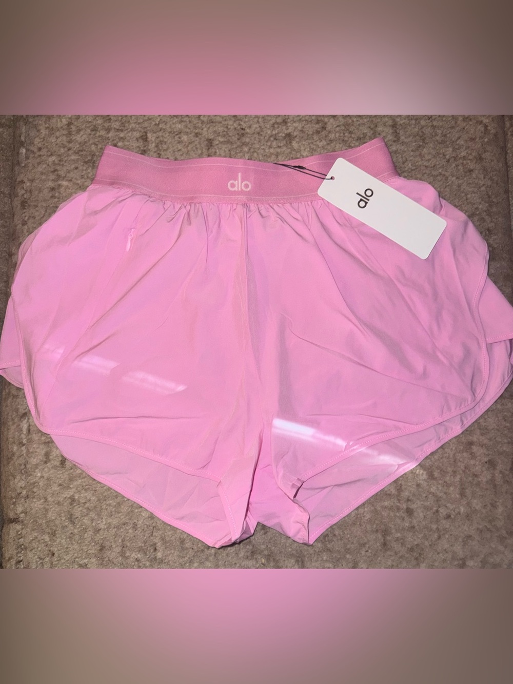 ALO Yoga Light Pink Athletic Running Shorts